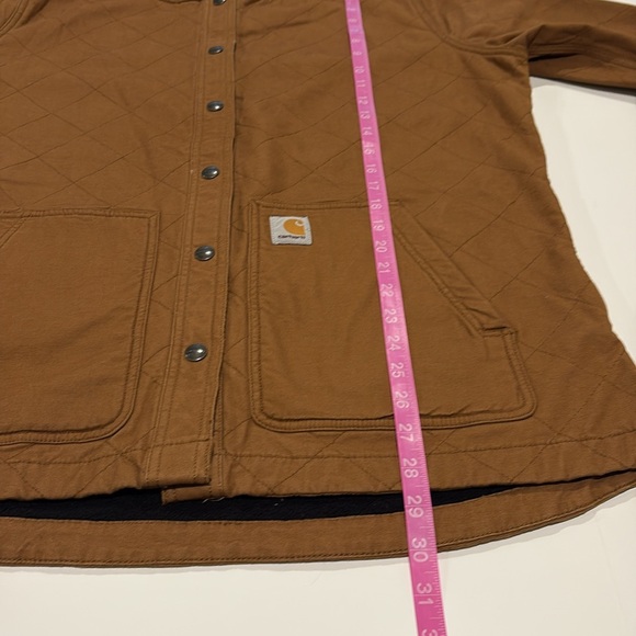 Carhartt women’s size large 12/14 canvas snap-front shirt jacket - Picture 12 of 13